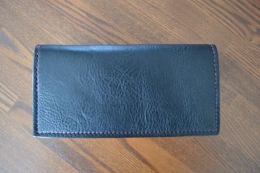 スリムロングウォレット(ブラック×マルボロレッド)1