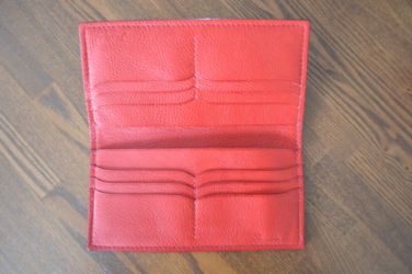 スリムロングウォレット(ブラック×マルボロレッド)3