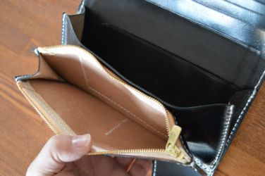 ロングウォレット藍染リザードインレイ6